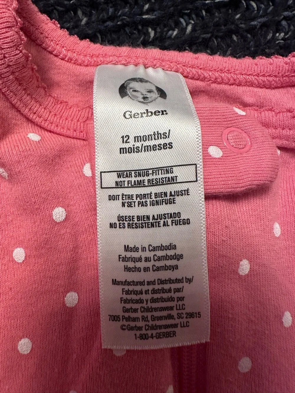 2 Baby Girl Zip Sleeper Pajamas Bundle 12M–18M